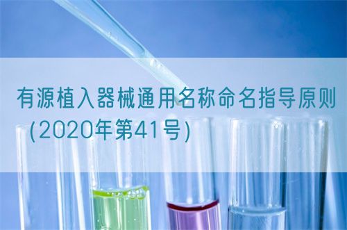 有源植入器械通用名稱命名指導原則（2020年第41號）(圖1)